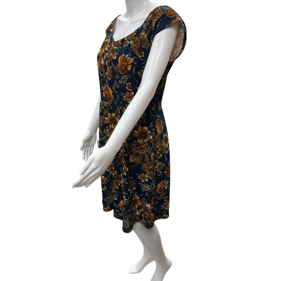 Gilli Women’s Navy Floral Sleeveless Dress Size Large SKU 652 - Picture 4 of 4